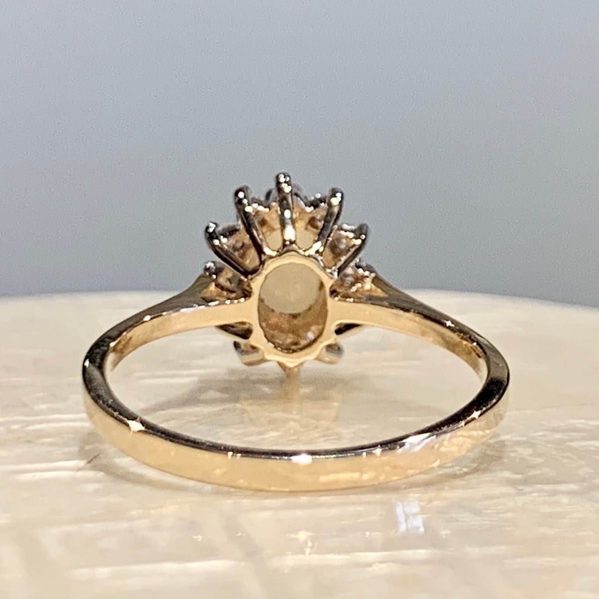 価格は安く 14K オパール ダイヤリング アンティーク調 オパール