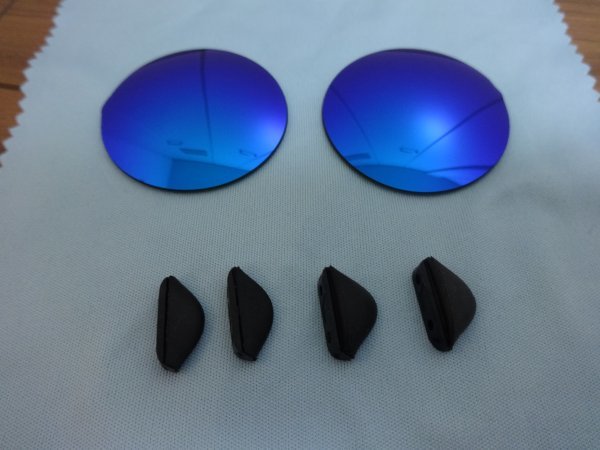 ノーズパッド２種つき！！★オークリー マッドマン用 カスタム偏光レンズ ICE BLUE　 MADMAN Polarized 新品_画像1