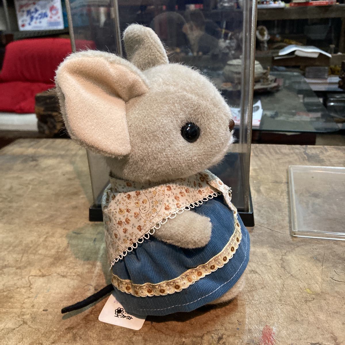 редкий прекрасный товар First фирма мышь мягкая игрушка сделано в Японии Vintage Sylvanian Families способ с биркой кукла . качество прозрачный чехол имеется коллекция 