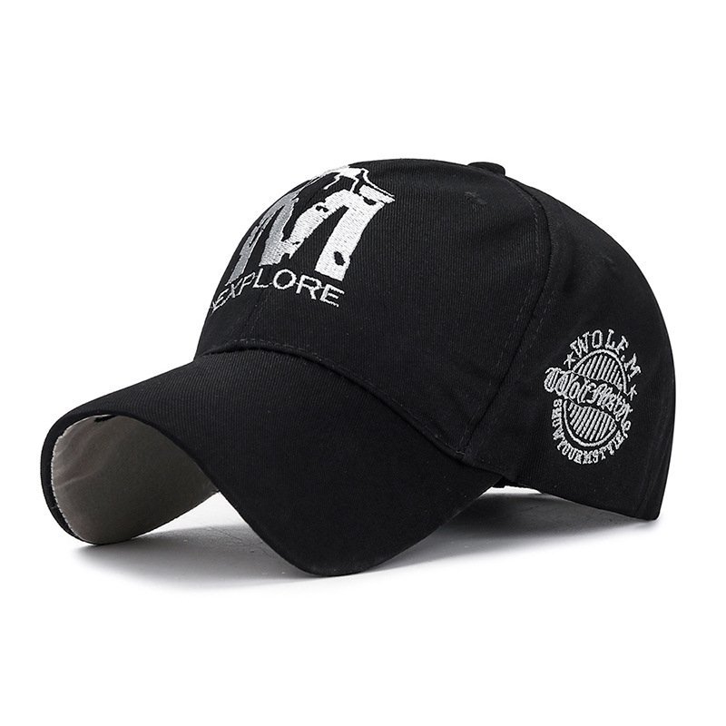 帽子 メンズ キャップ ぼうし 野球帽ハット男女兼用 ストリート 大きいサイズ ゴルフ キャップ コットン 3D刺繍-ブラック+ホワイト  JChere雅虎拍卖代购