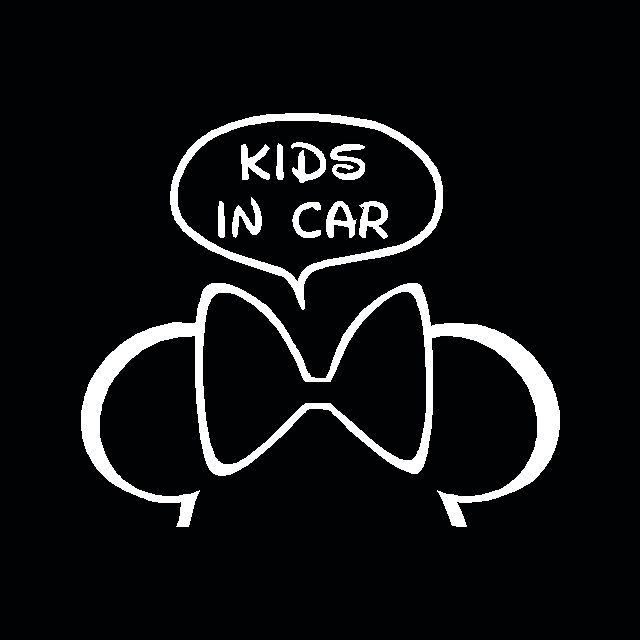 KIDS IN CAR 　ミニー　言葉版 カッティングステッカー　子供が乗っています　キッズインカー　女の子に_画像1