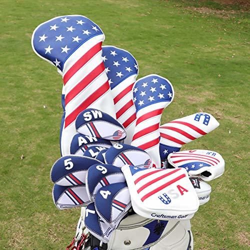 Craftsman Golf Stars and Stripes USAアメリカスクエアヒールShafted Malletパターカバーヘッドカバーfor_画像7