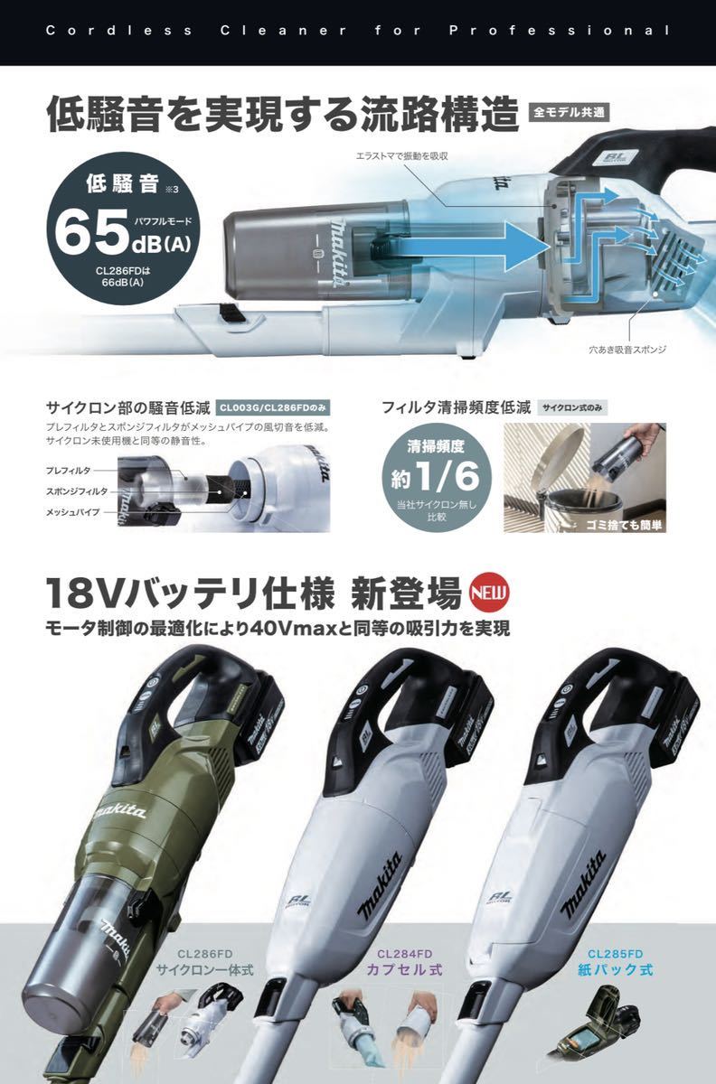 マキタ 掃除機CL286FDZO 入手困難サイクロン クリーナー  makita