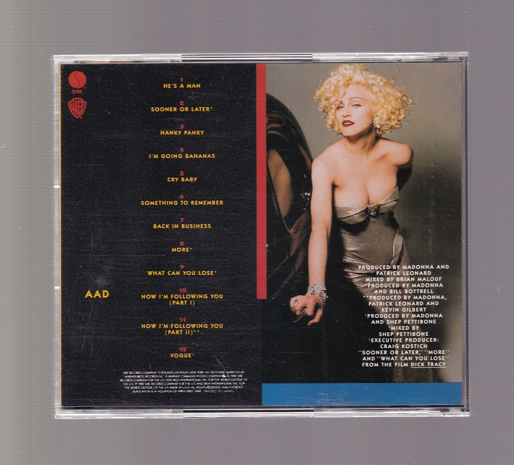 DA◆中古◆音楽CD③◆マドンナ/アイム・ブレスレス　MADONNA　I’M BREATHLESS◆WPCP-3460_画像2