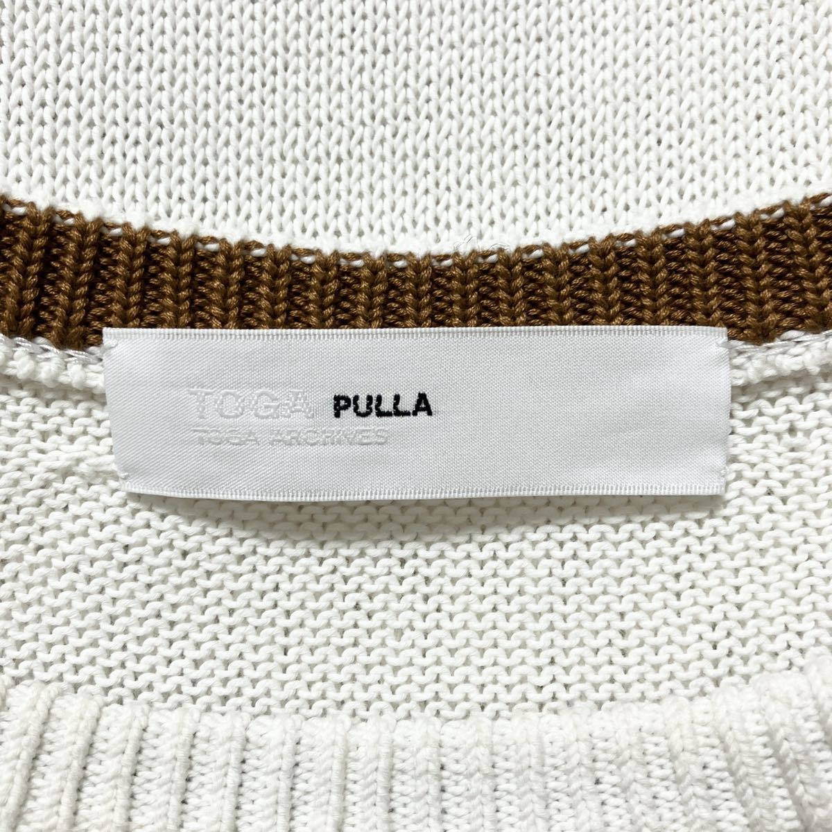 美品 TOGA PULLA トーガプルラ ジャガードニットワンピース コットン