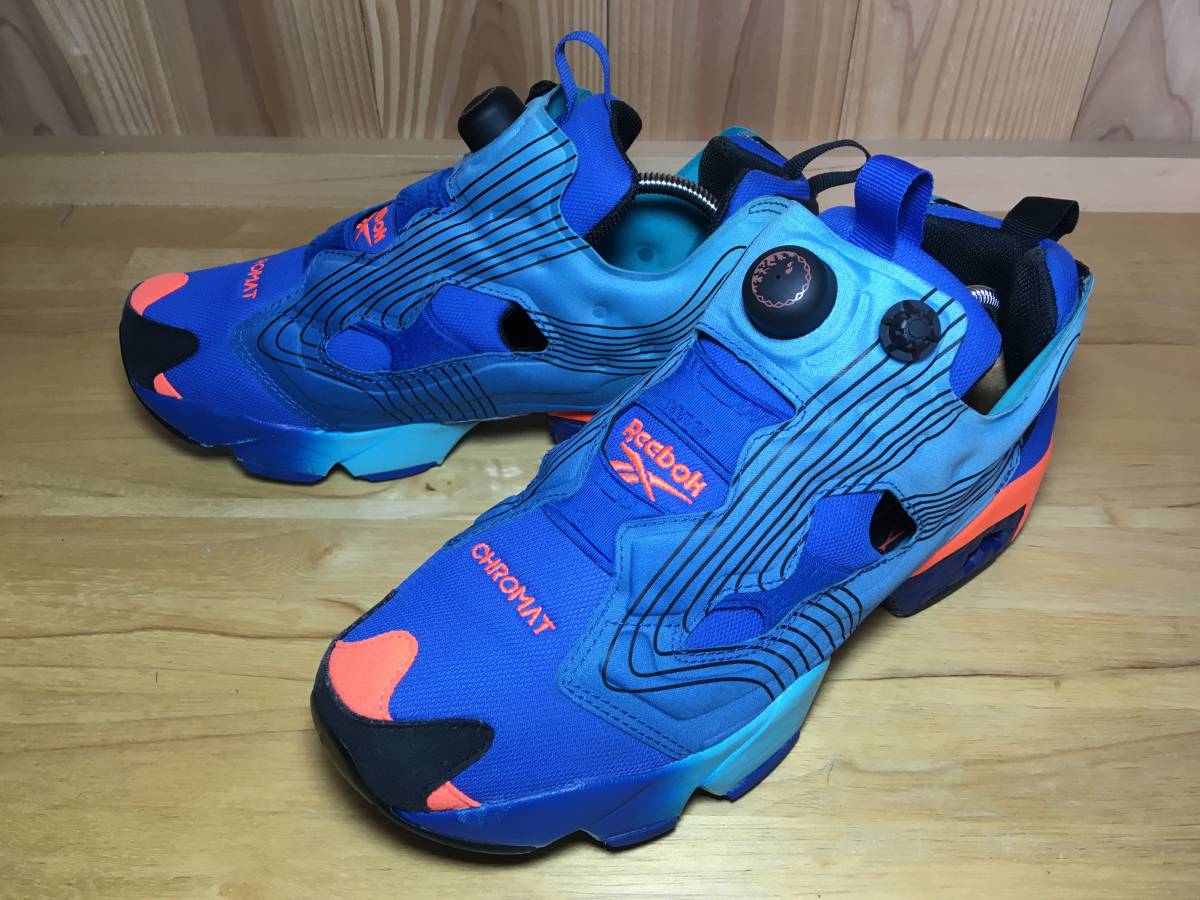 ★Reebok × CHROMAT クロマット コラボ リーボック INSTAPUMP FURY ポンプフューリー 青 27.0m 美品 Used 検 クラシック スニーカー_画像1