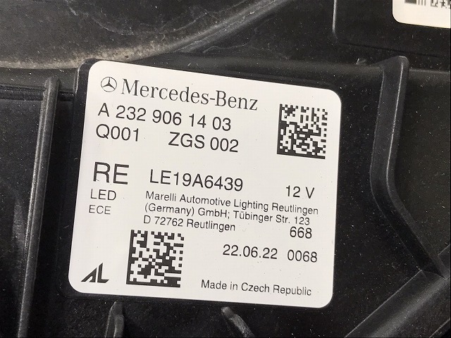 SL R232 右 ヘッドライト/ランプ LED A 232 906 14 03/A2329061403/2329061403 メルセデスAMG ベンツ(130147)_画像7