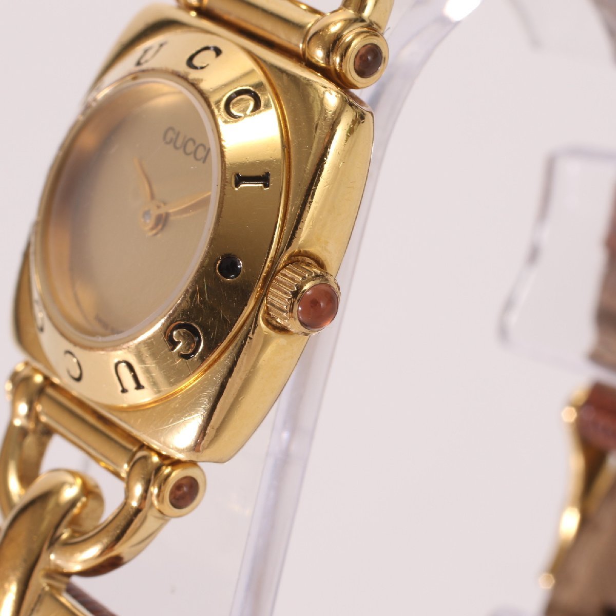 □ヴィンテージ□グッチ□ホースビット□腕時計□ゴールド 金具□6300L