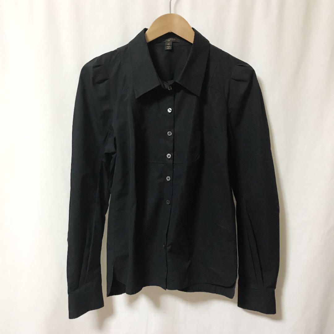 qob.1755 LOUIS VUITTON Louis Vuitton long sleeve shirt 40 size black / black 