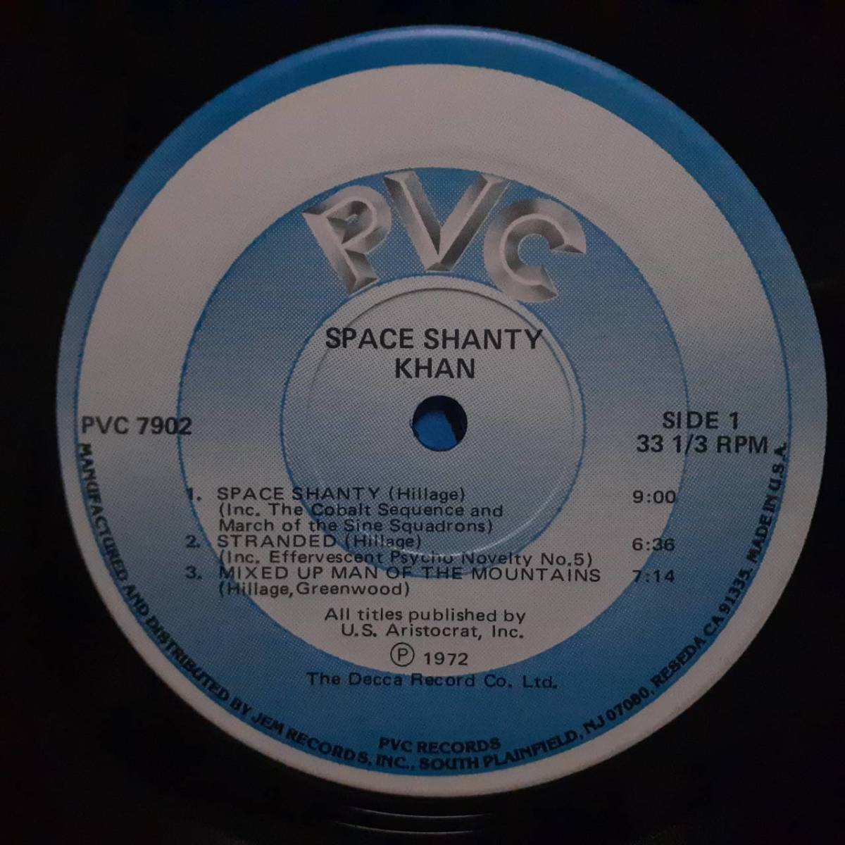 米PVC盤LP！高音質STERLING刻印！Khan / Space Shanty 1978年 PVC 7902 Hatfield And The North Gong Dave Stewart Steve Hillage Eggの画像2