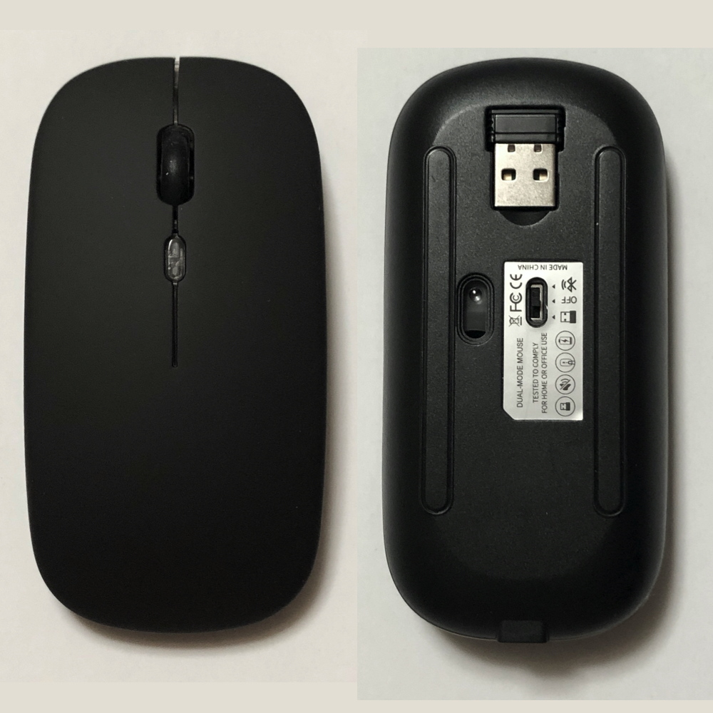 ワイヤレスマウス LED 黒 Bluetooth 無線 充電式 p