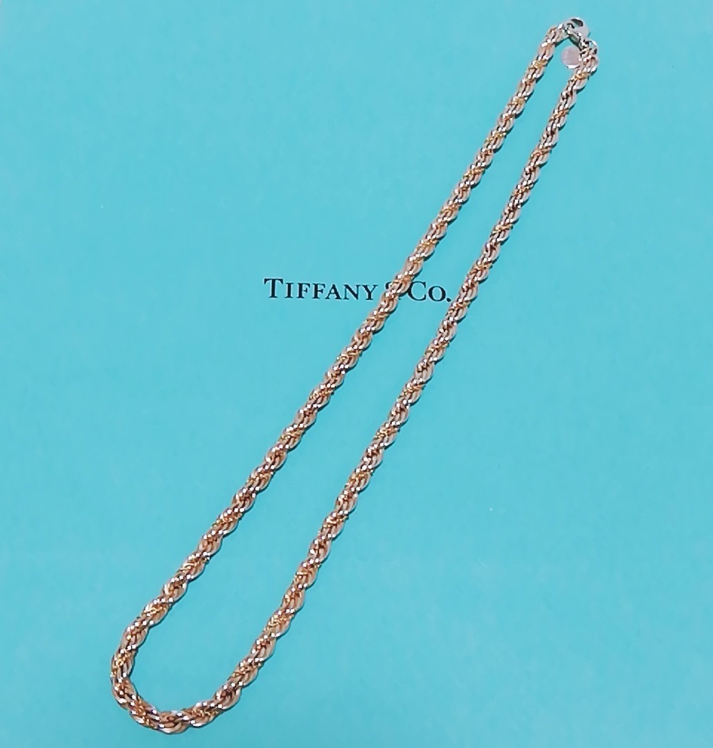 楽ギフ_包装】 TIFFANY&Co ツイストネックレス Tiffany vintage 美品
