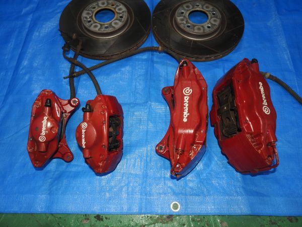 22 CT9W CT9A エボ 9 純正 ブレンボ ブレーキ キャリパー 前後 1台分 brembo ASSY 4G63 ターボ EVO 7 8 9 ランサー ワゴン マイベック 三菱_画像2