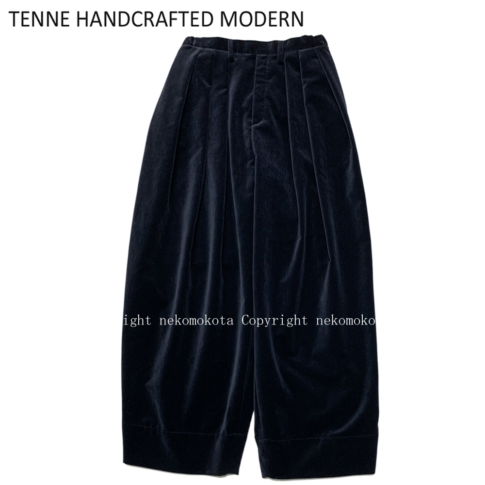 美品 TENNE HANDCRAFTED MODERN 3タック ベルベット ワイド パンツ