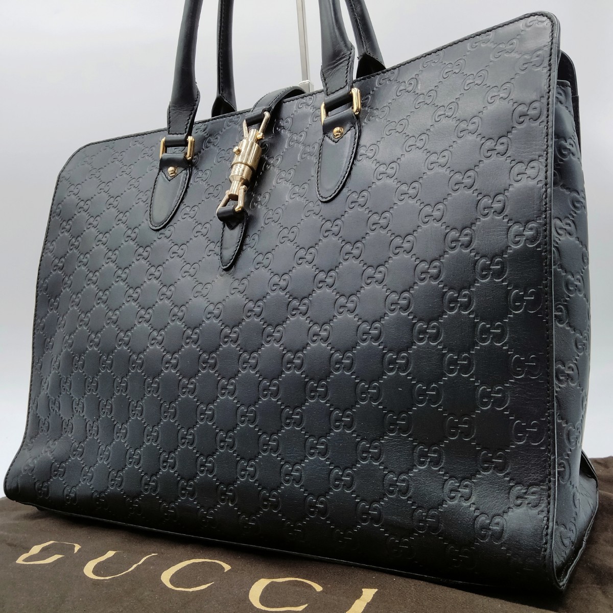 1円〜 極美品 グッチ GUCCI メンズ ビジネス トートバッグ ハンド シマ