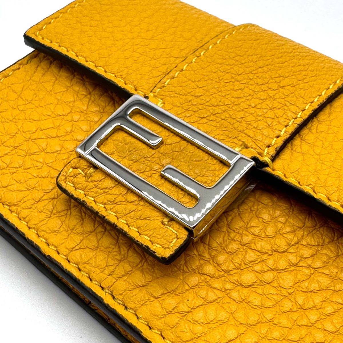 【未使用品】FENDI フェンディ フラット バゲット マイクロ カードケース ミニ ショルダーバッグ_画像5