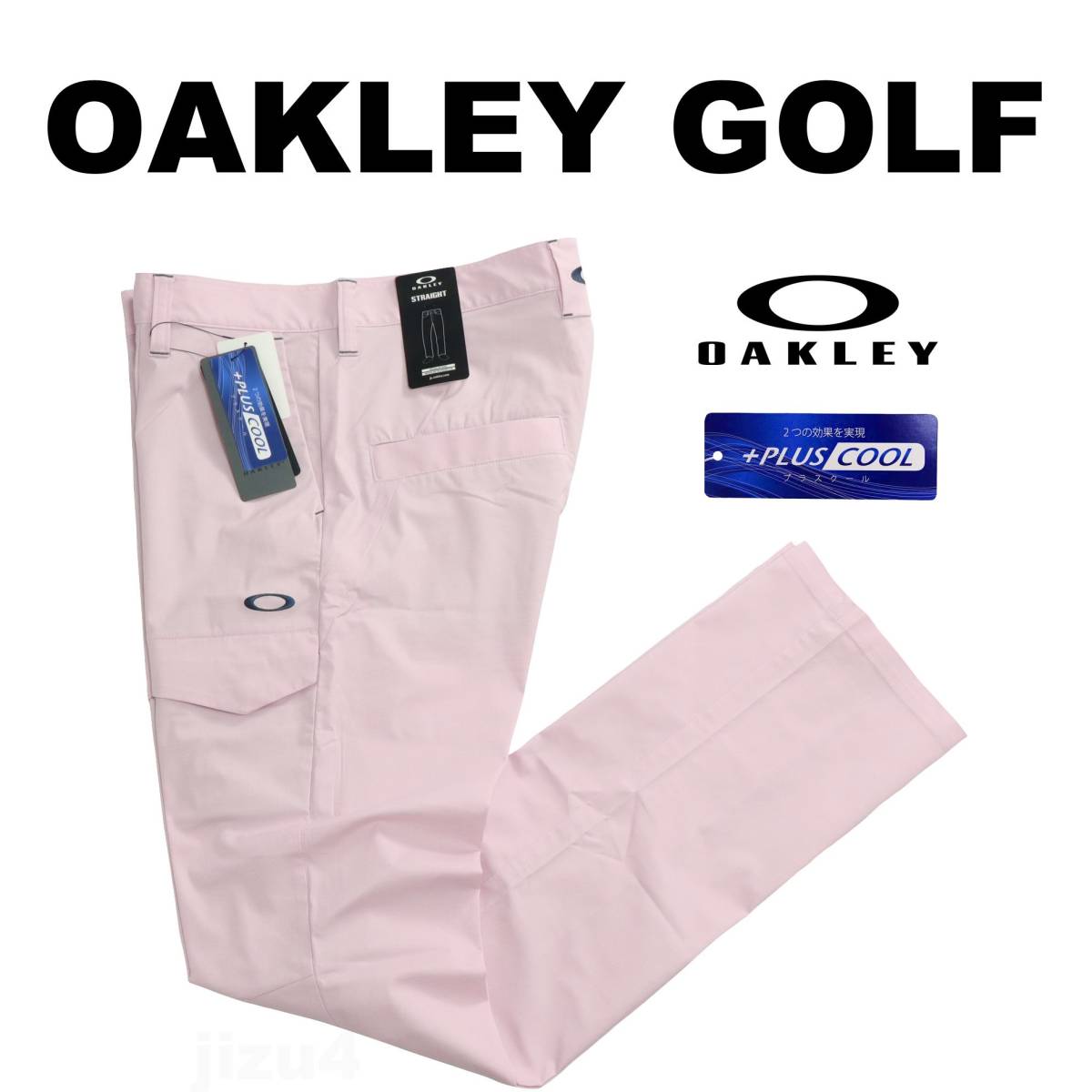 ■【82】春夏 定価12,100円 OAKLEY オークリー GOLF 接触冷感 千鳥格子 STRAIGHT パンツ桃■の画像1