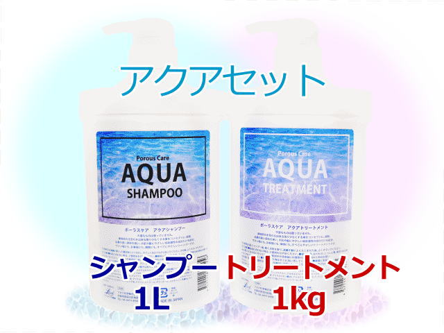 Porous Care アクアシャンプー 1L ＆アクアトリートメント1kg 地肌スッキリ 髪しっとり ほのかなラベンダーの香り ヘアサロン専売品_画像1