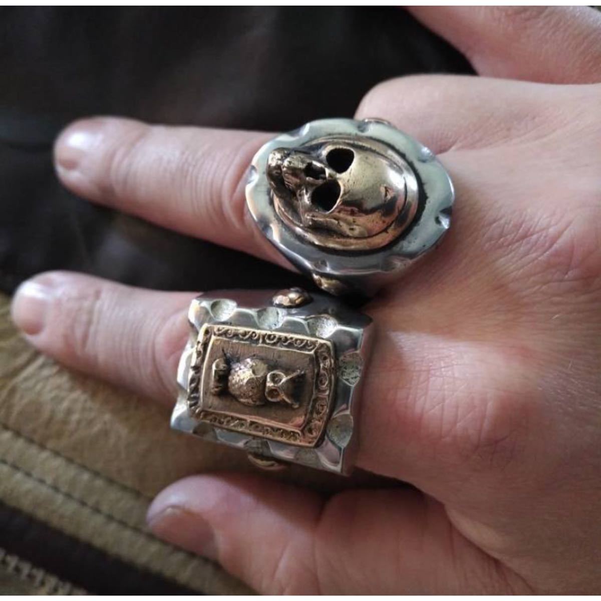 超希少!VINTAGE MEXICAN BIKER RING HORSE HEAD HORSE SHOE USA HTCビンテージメキシカンバイカーリングホースヘッド&ホースシュー18.5号_画像8