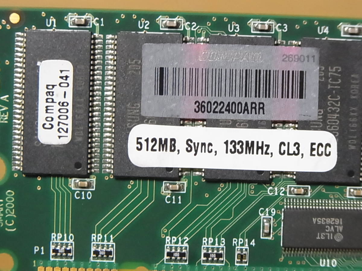□HP・COMPAQ純正/Samsung PC133R ECC Registered 512MBx2枚セット (DDR812)_画像3