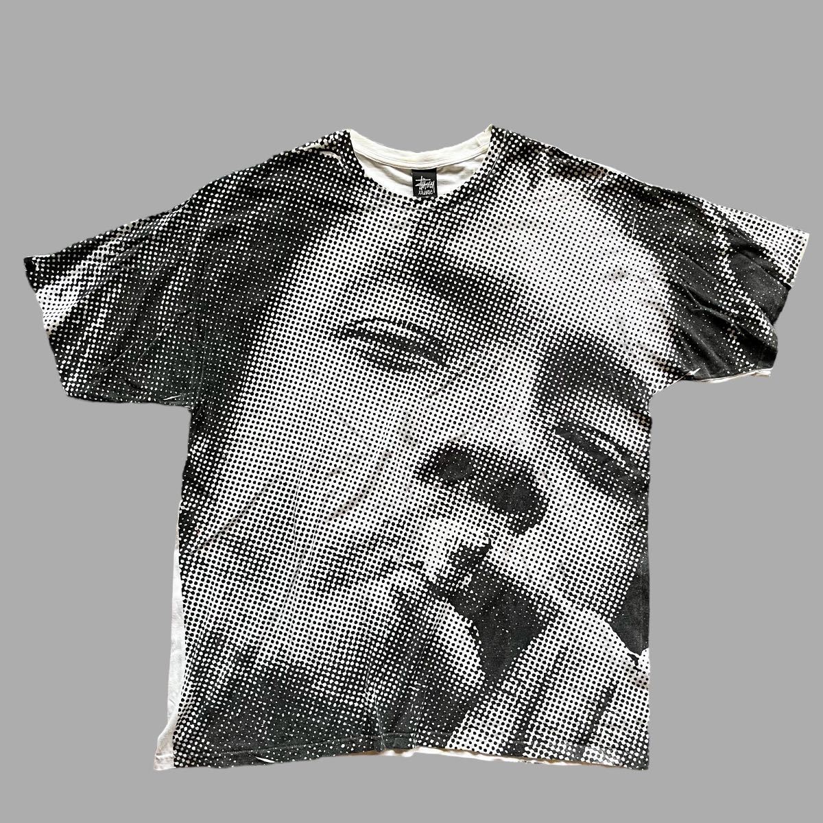 超希少　stussy peter tosh プリント　ドット　フェイス　Tシャツ　Tee 2XL ブラック　ホワイト　ステューシー　ボブマーリー_画像1