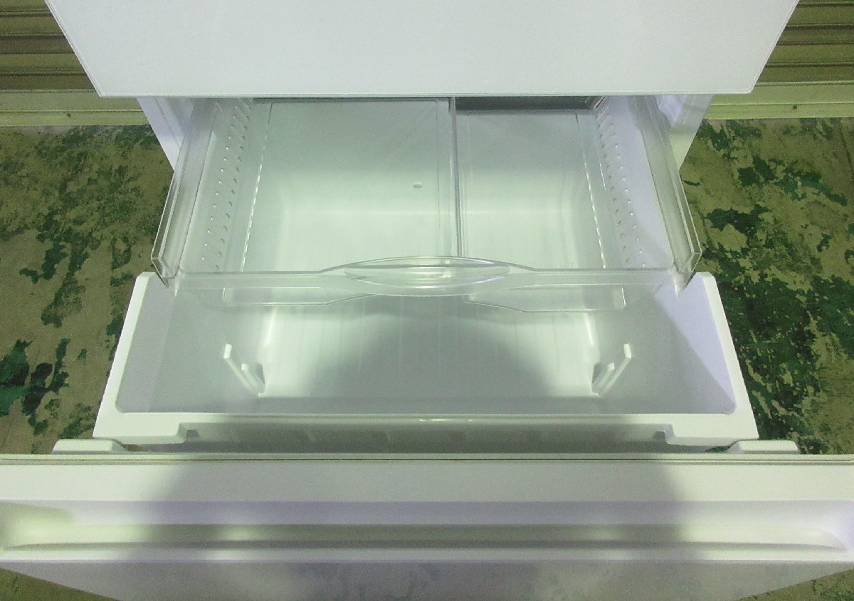 2235 美品！20年製 パナソニック 冷蔵庫 スリム 冷凍庫 335L 3ドア 右開き ガラスドア 60cm スノーホワイト NR-C342GC-W 