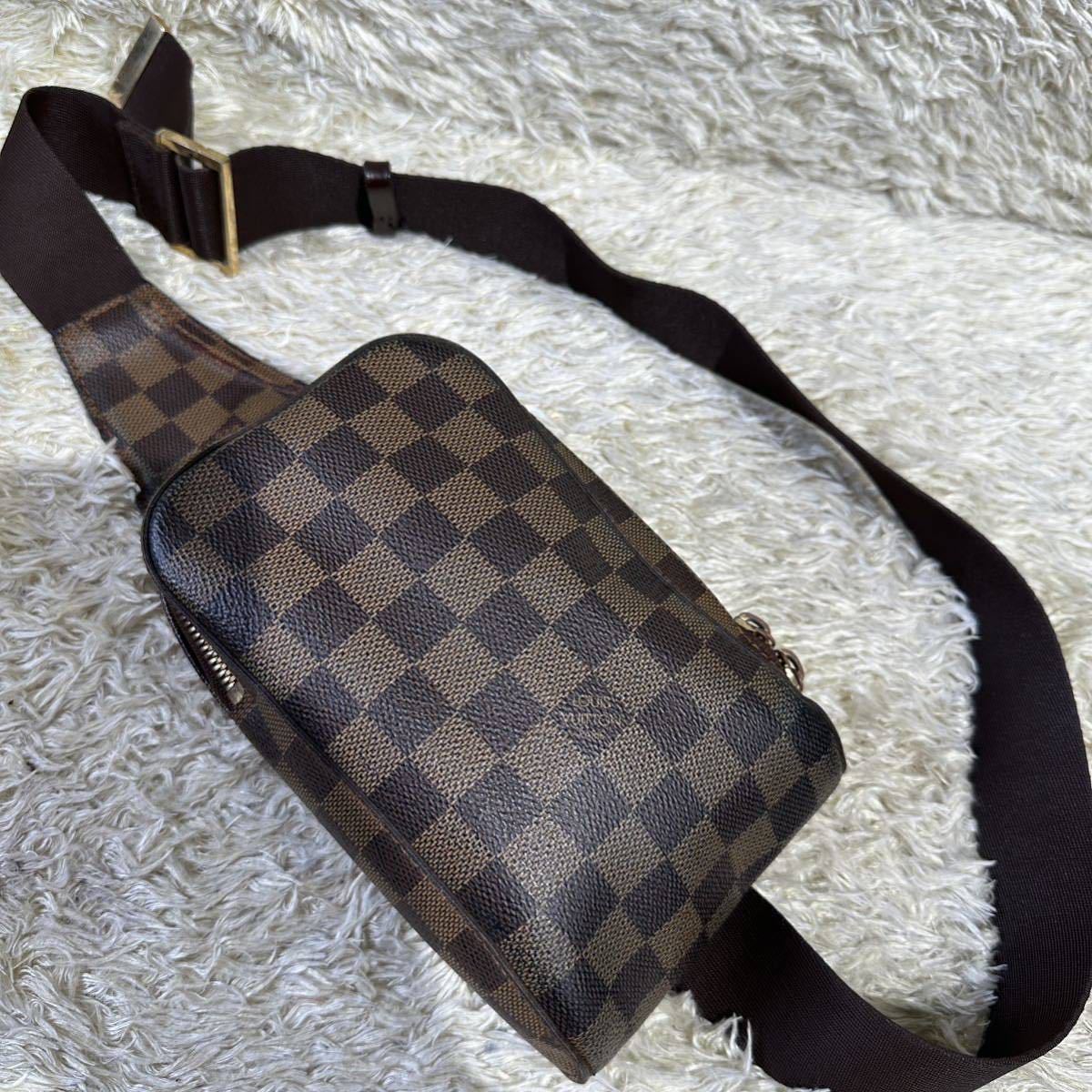 【紳士の逸品】ルイヴィトン LOUIS VUITTON ダミエ ジェロニモス ボディバッグ ショルダーバッグ ブラウン PVC メンズ