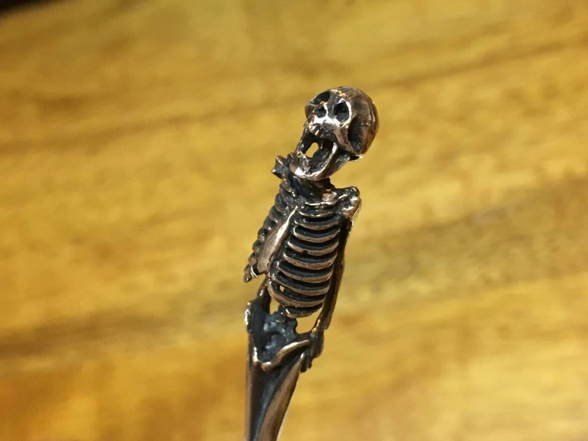 *..CARVEX* standard handmade Skull ear .. delicate sculpture expert arm guard kote san work 925 silver hand made iya scope .. skeleton free shipping 