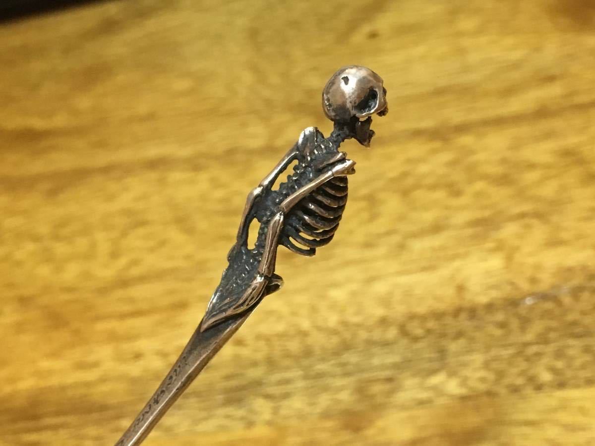 *..CARVEX* standard handmade Skull ear .. delicate sculpture expert arm guard kote san work 925 silver hand made iya scope .. skeleton free shipping 