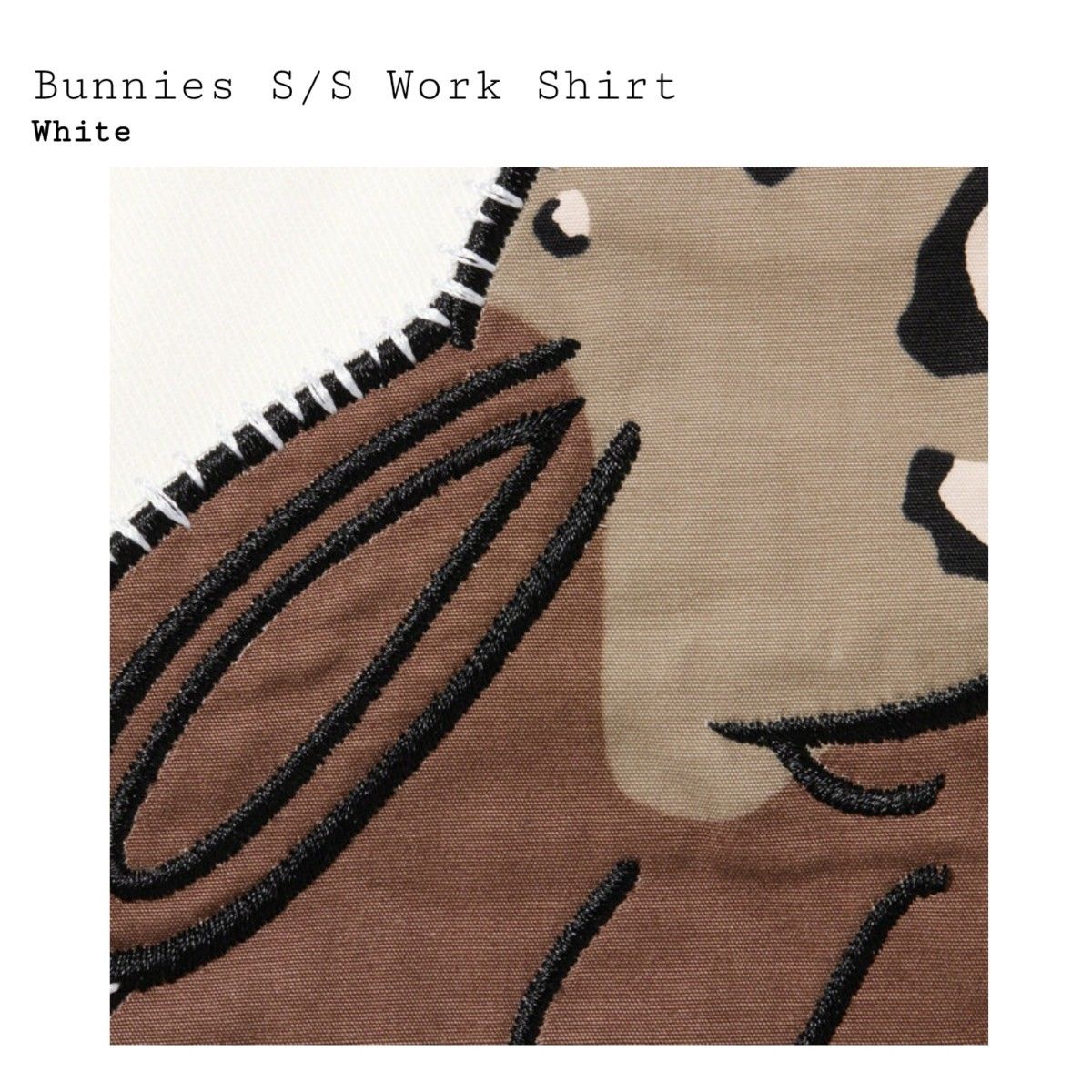Mサイズ】 新品・未使用 Supreme Bunnies S/S Work Shirt white