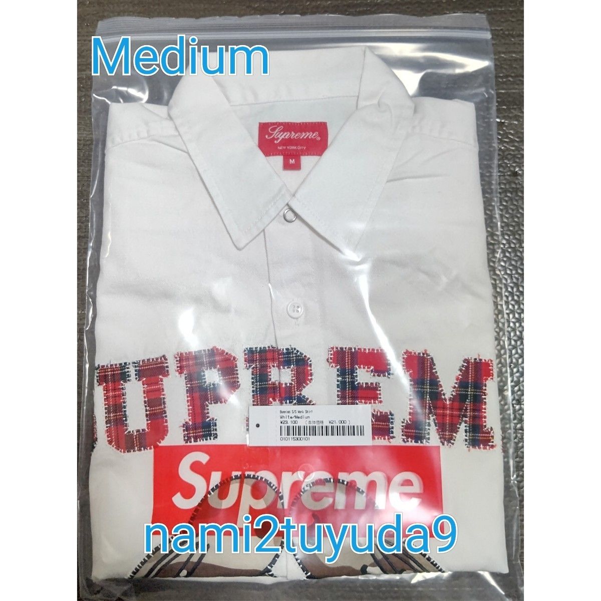 Mサイズ】 新品・未使用 Supreme Bunnies S/S Work Shirt white