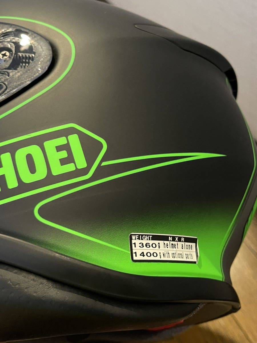 美品 SHOEI ショウエイ NXR(Z-7) Flagger マッドブラックXグリーン