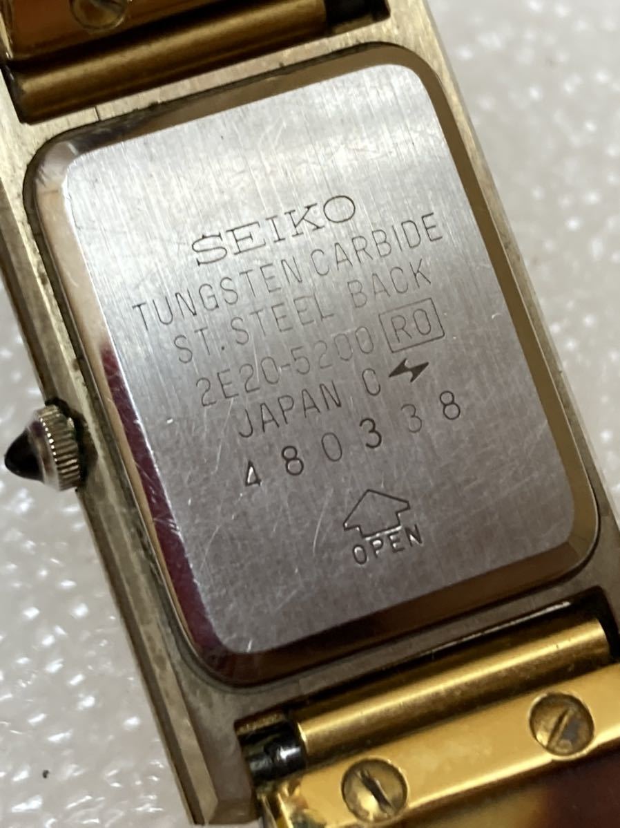 YK4289 SEIKO Exceline エクセリーヌ 超硬 2E20-5200/レディース腕時計　動作未確認　現状品　0624_画像5