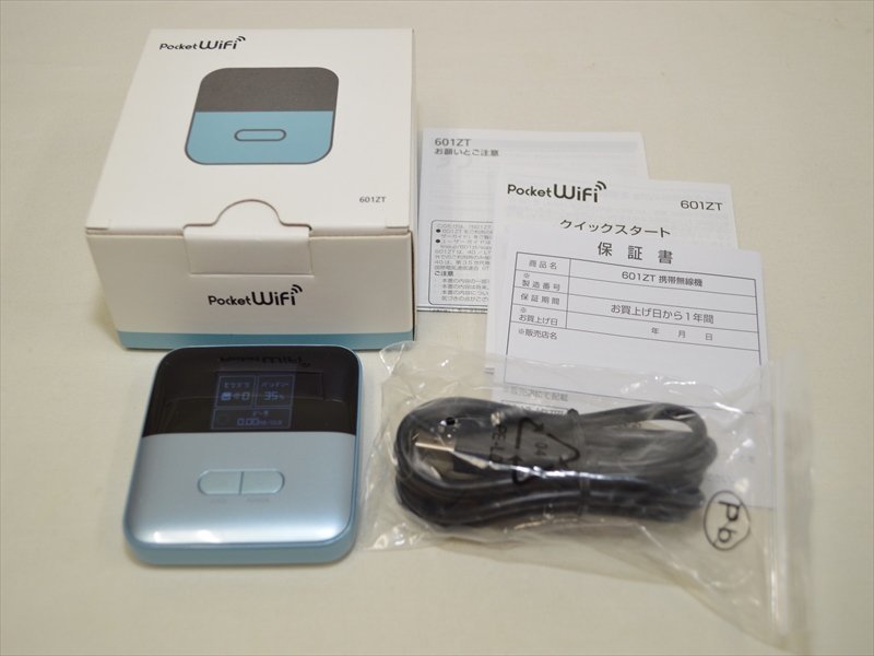 美品 Y！Mobile Pocket WiFi ZTE 601ZT ブルー 601ZT 判定△ OS1.1.2.0 フレーム、背面に小傷あり 22110_画像7