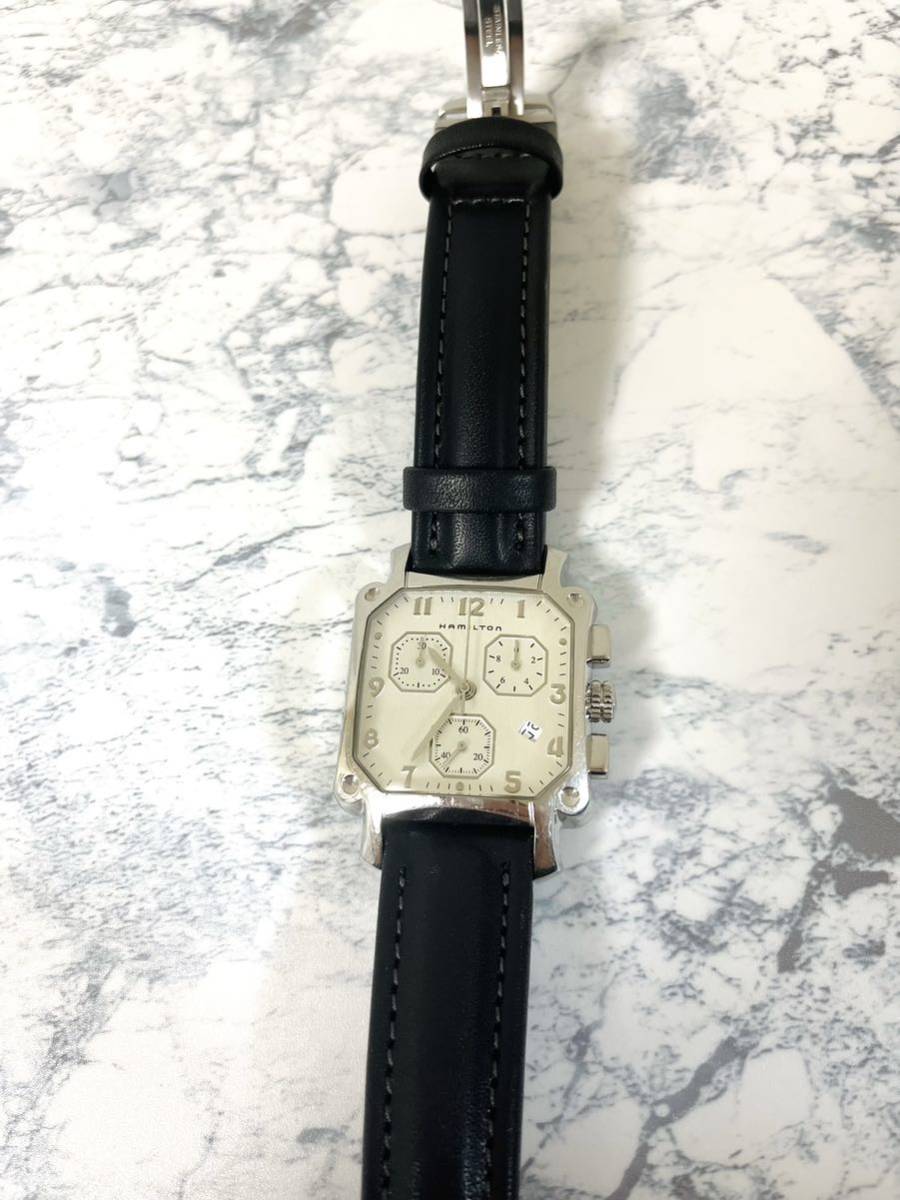 ブランド腕時計 美品 HAMILTON ハミルトン 6319 ロイド クロノグラフ クォーツ メンズ 公式半額