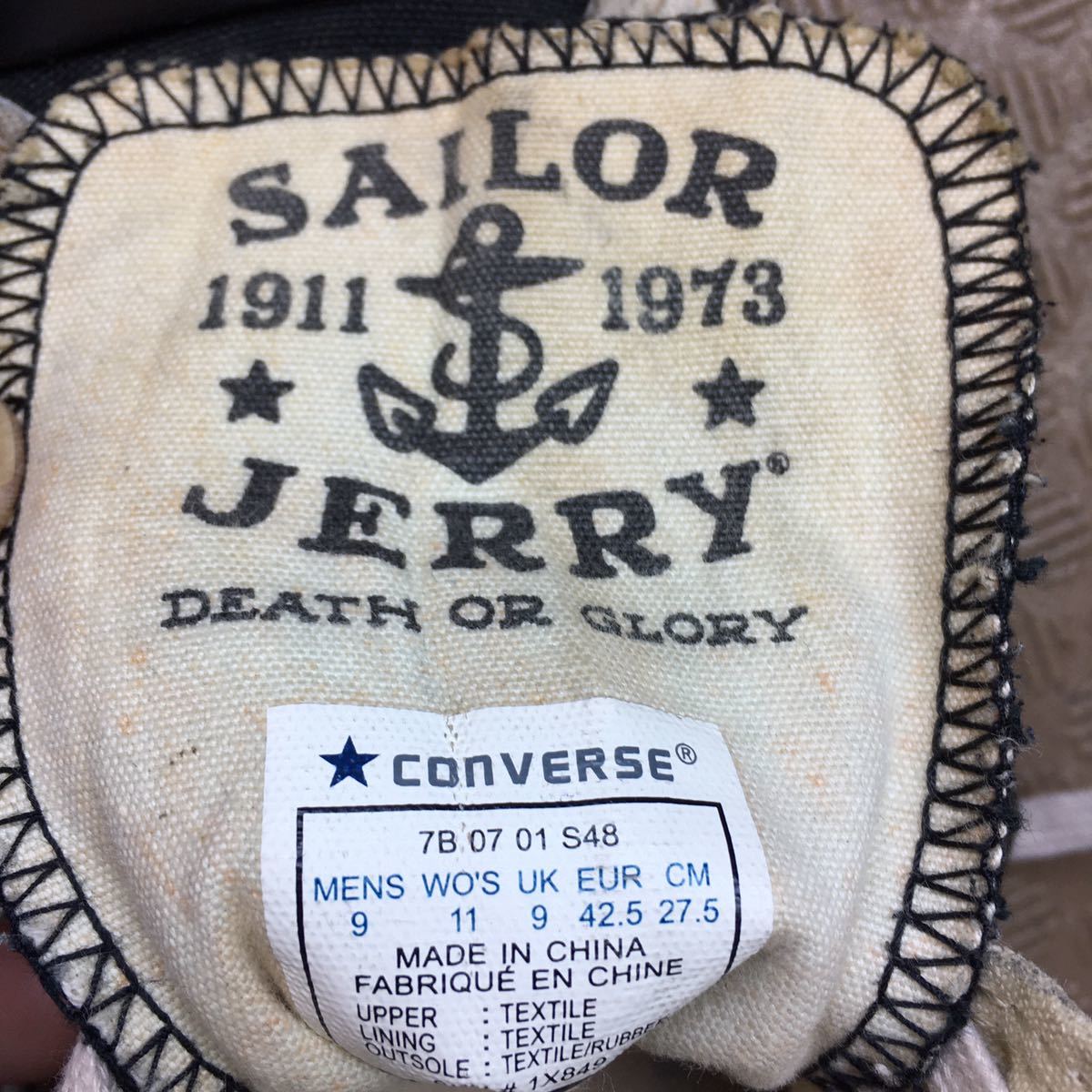 ★【 Converse 】 ★ ALL★STAR SAILOR JERRY 総柄ハイカットスニーカー★サイズ27.5_画像9