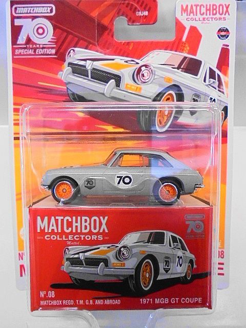 MATCHBOX 1971 MGB GT クーペ ミニカー マッチボックス 70周年_画像1