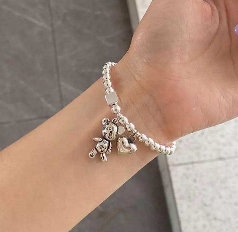 586 シルバー ブレスレット s925 熊 バングル ジュエリー アクセサリー