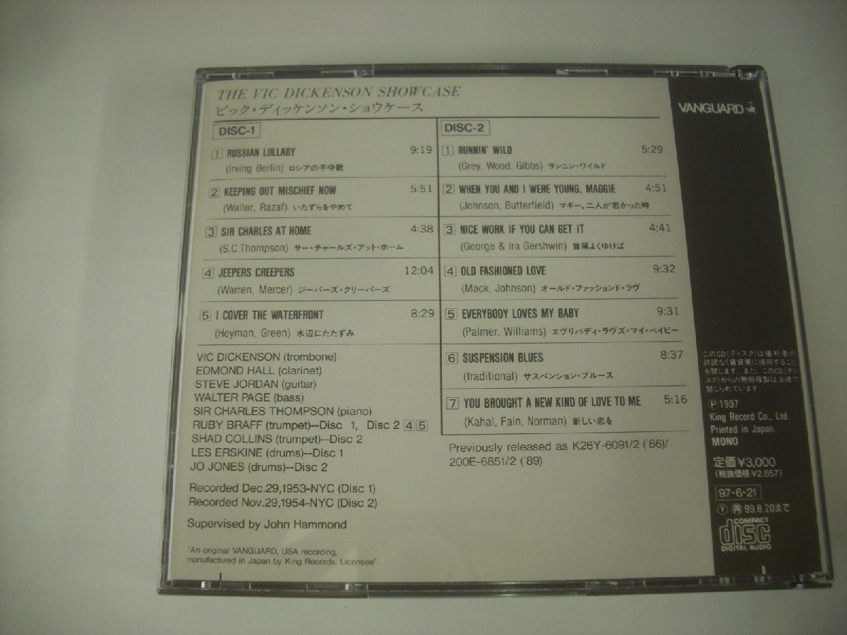 ■ 2CD 　VIC DICKENSON / THE VIC DICKENSON SHOWCASE ビック・ディッケンソン・ショウケース 国内盤 キングレコード KICJ-8224/5◇r50606_画像2