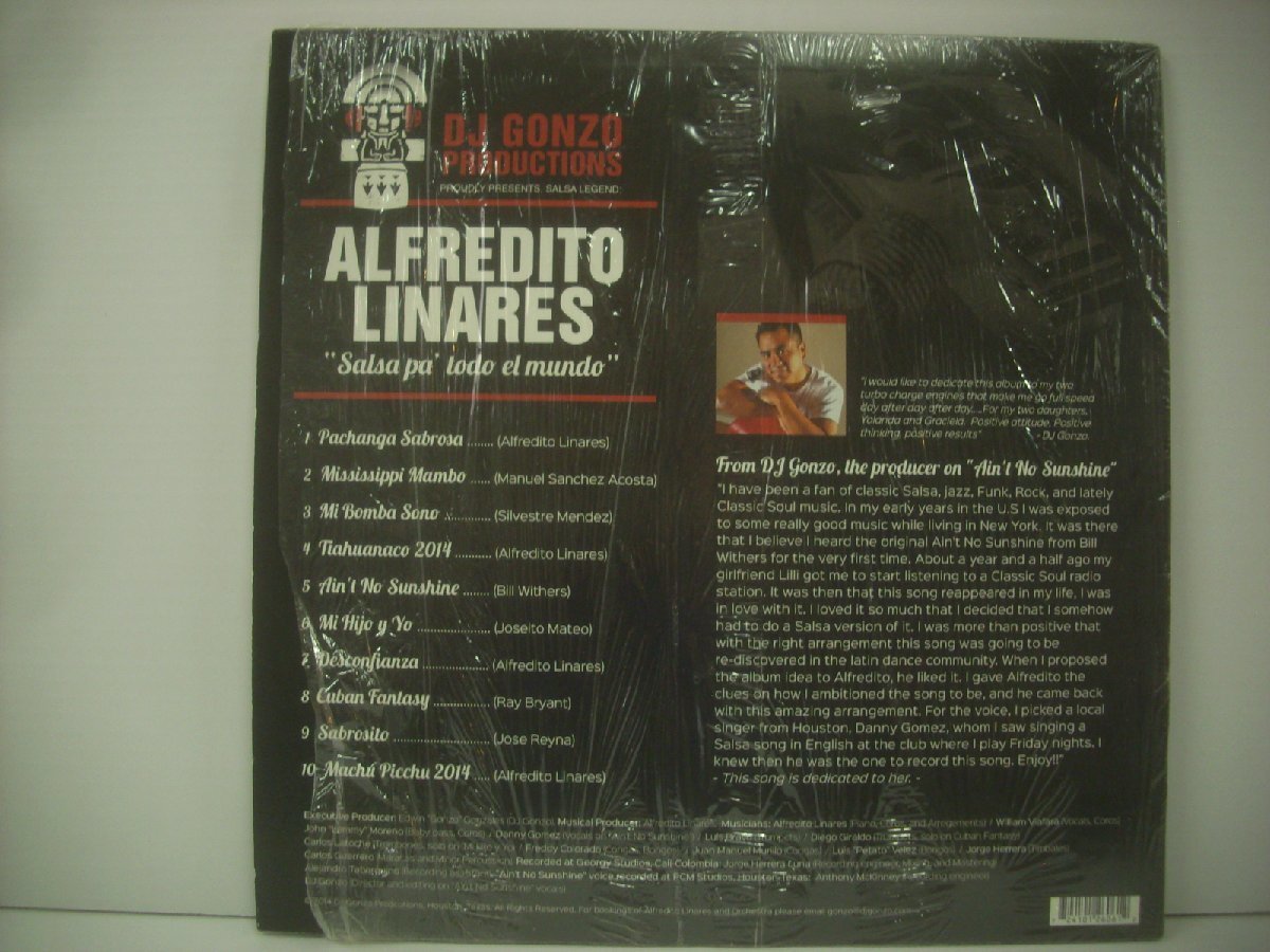 ■ 輸入USA盤 LP 　ALFREDITO LINARES / SALSA PA TODO EL MUNDO アルフレド・リナレス サルサ DJ GONZO PRODUCTIONS 2014年 ◇r50610_画像2