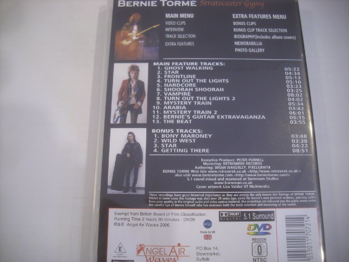 ● 輸入UK盤 DVD BERNIE TORME / STRATOCASTER GYPSY バーニー・トーメ ストラトキャスタージプシー 2006年 NJPDVD 621N ◇r50616の画像3