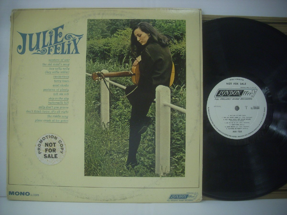 ■ LP 　JULIE FELIX ジュリー・フェリックス ジャケUS 盤UK プロモ白ラベル LONDON RECORDS LL 3395 ファースト・アルバム ◇r50623_画像1