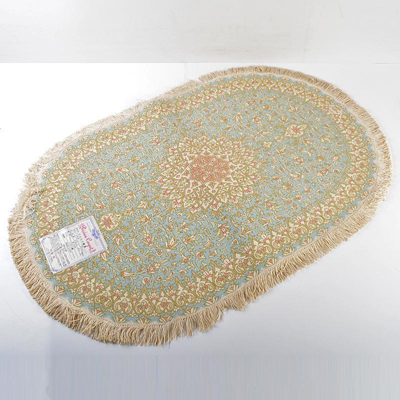 イラン製 ペルシャ絨毯 段通 絹100% 58×90cm G R5236B