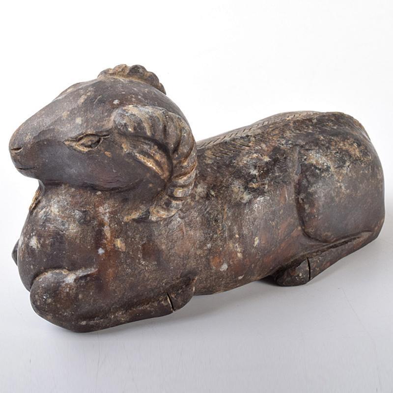 中国 玉石寿山石彫刻 山羊 置物 C R5121 - 美術品