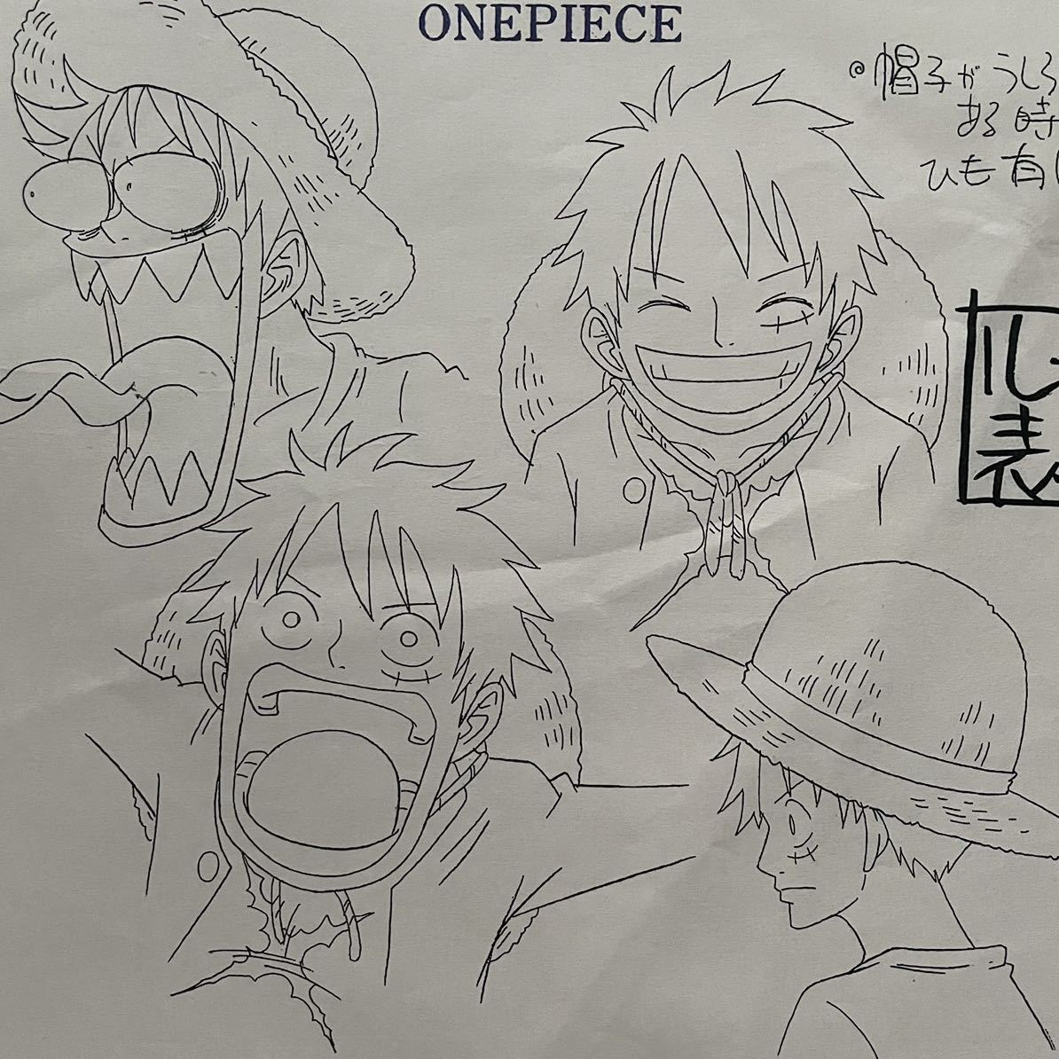 決定稿 1枚 設定資料 モンキー・D・ルフィ Monkey D. Luffy 表情集 facial expression 麦わら帽 原画 作画 絵コンテ ワンピース ONE PIECE_画像6