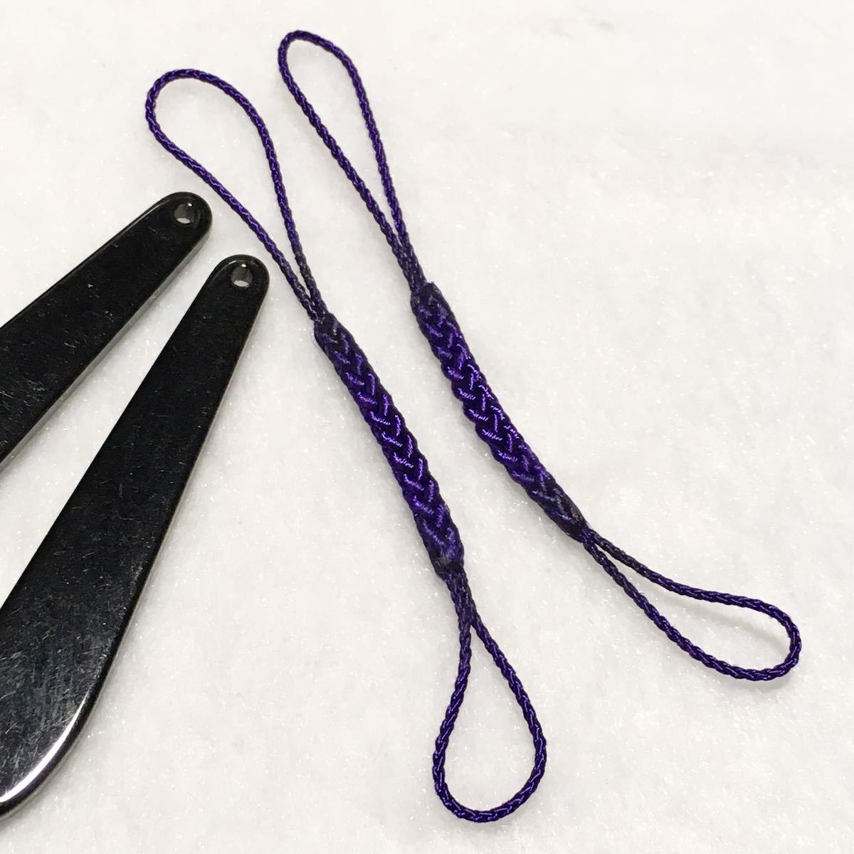 ( бесплатная доставка ) украшение на оби plate & netsuke шнур 2 шт по комплект ( черный plate & фиолетовый шнур )