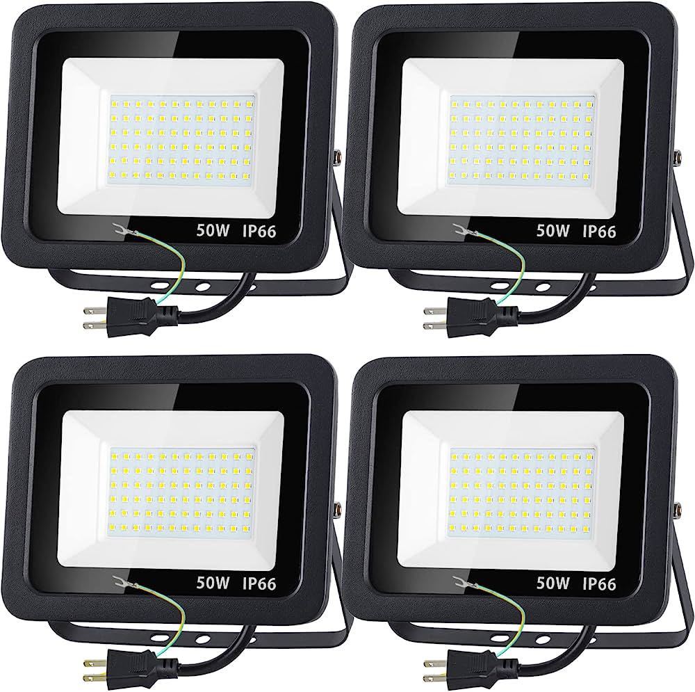 新作グッ LEDチップ 昼光色 50W【4個セット】850W相当 作業灯 屋外 LED投光器 IP66防水 屋外照明 アース付きプラグ 2Mコード 投光器 新作グッ LEDチップ 昼光色 50W【4個セット】850W相当 作業灯 屋外 LED投光器 IP66防水 屋外照明 アース付きプラグ 2Mコード 投光器