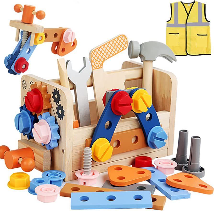 新色登場 組み立て おもちゃ 大工さんごっこ 男の子 女の子 モンテッソーリ 木製おもちゃ 3 4 5 6歳知育玩具 ランキング 創造力