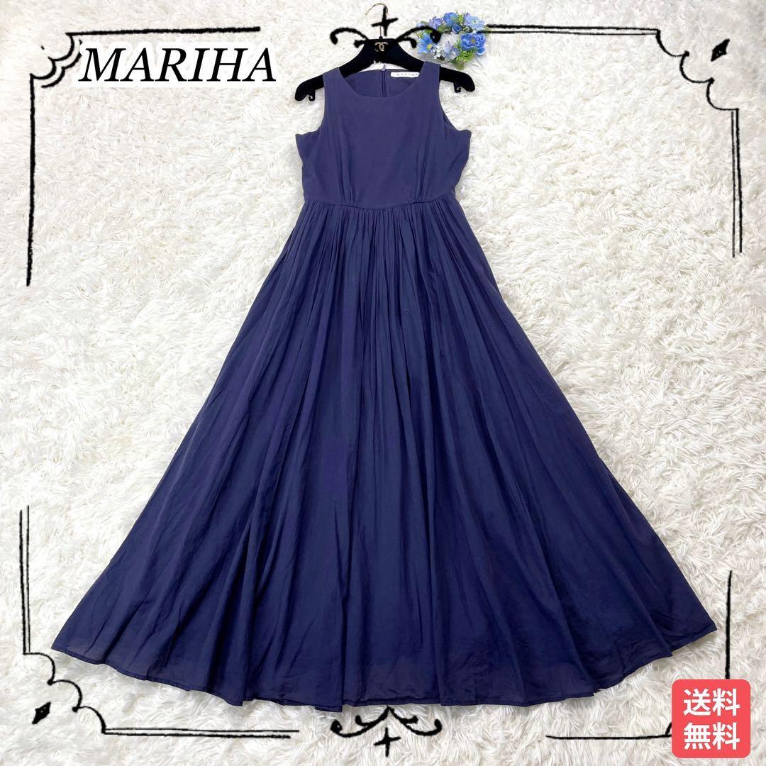 大特価放出! 【夏のレディのドレス】MARIHA マリハ 36 ネイビー 綿