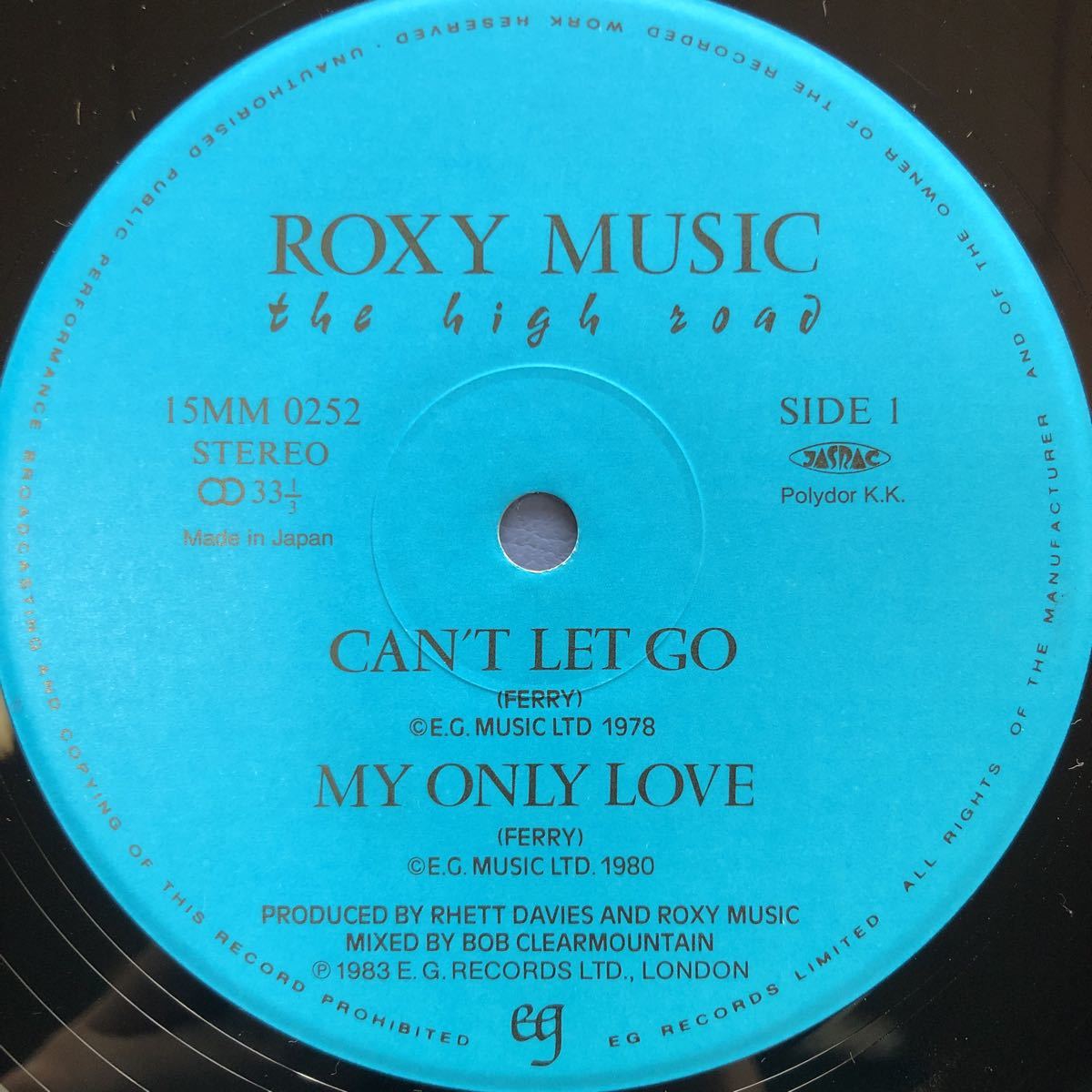 K LP Roxy Music ロキシー・ミュージック ザ・ハイ・ロード THE HIGH ROAD レコード 5点以上落札で送料無料_画像3